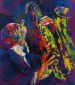 SAX MAN - Leroy Nieman Oil Painting